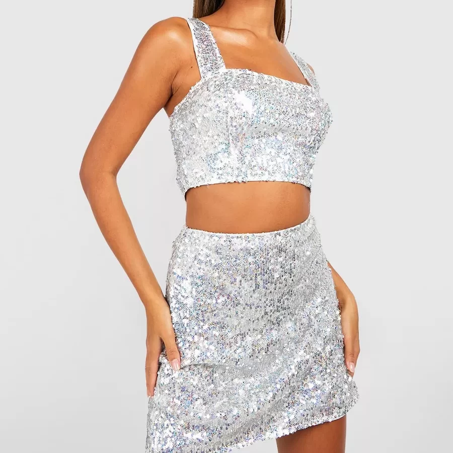 sequin mini skirt