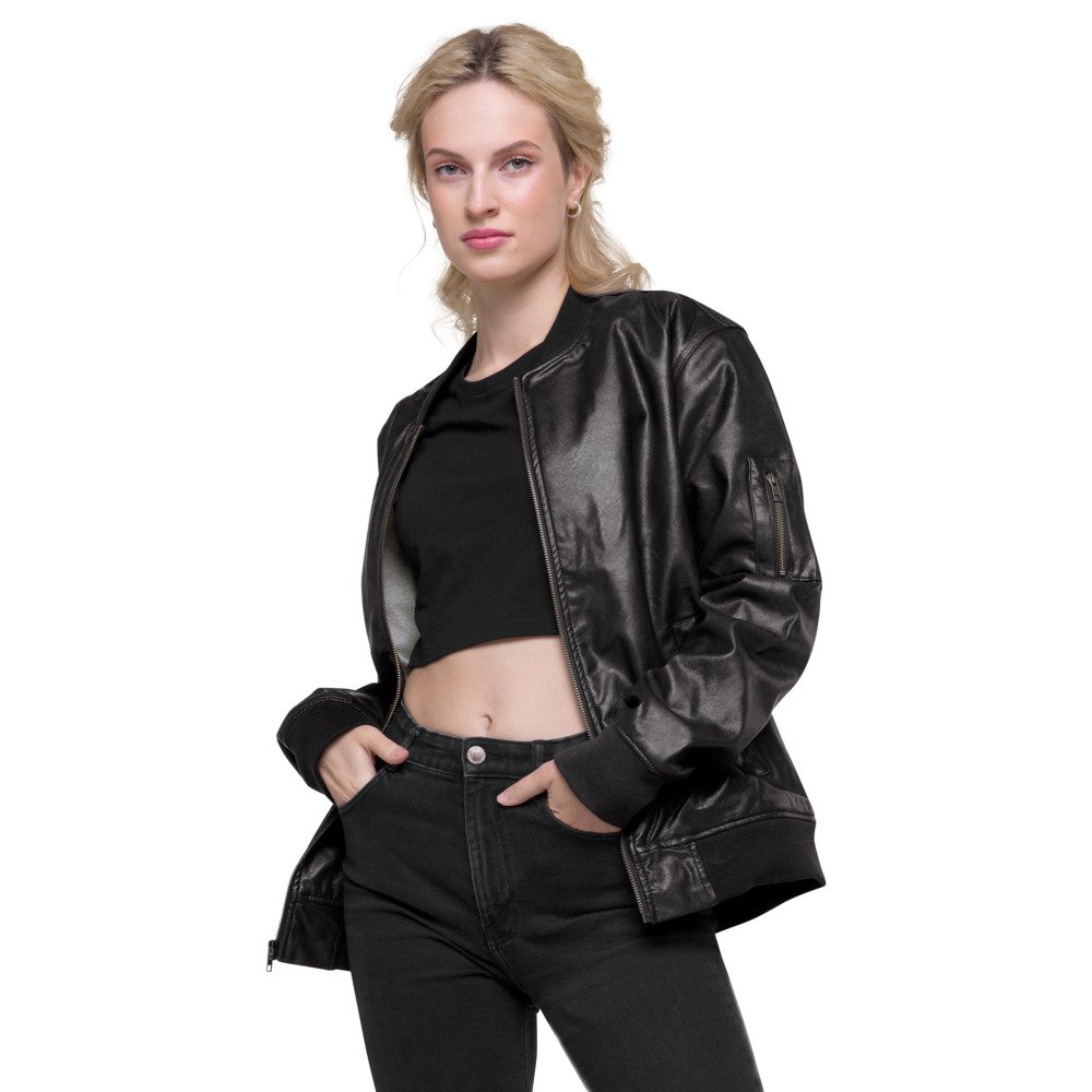 	
black bomber jacket