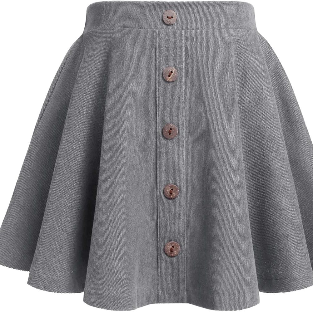 	
gray pleated skirt