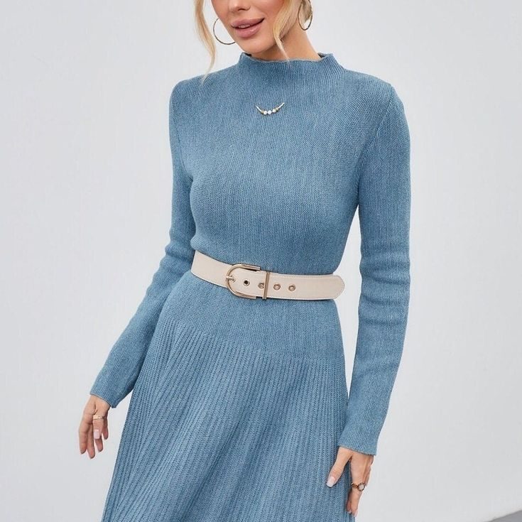 winter blue dress 