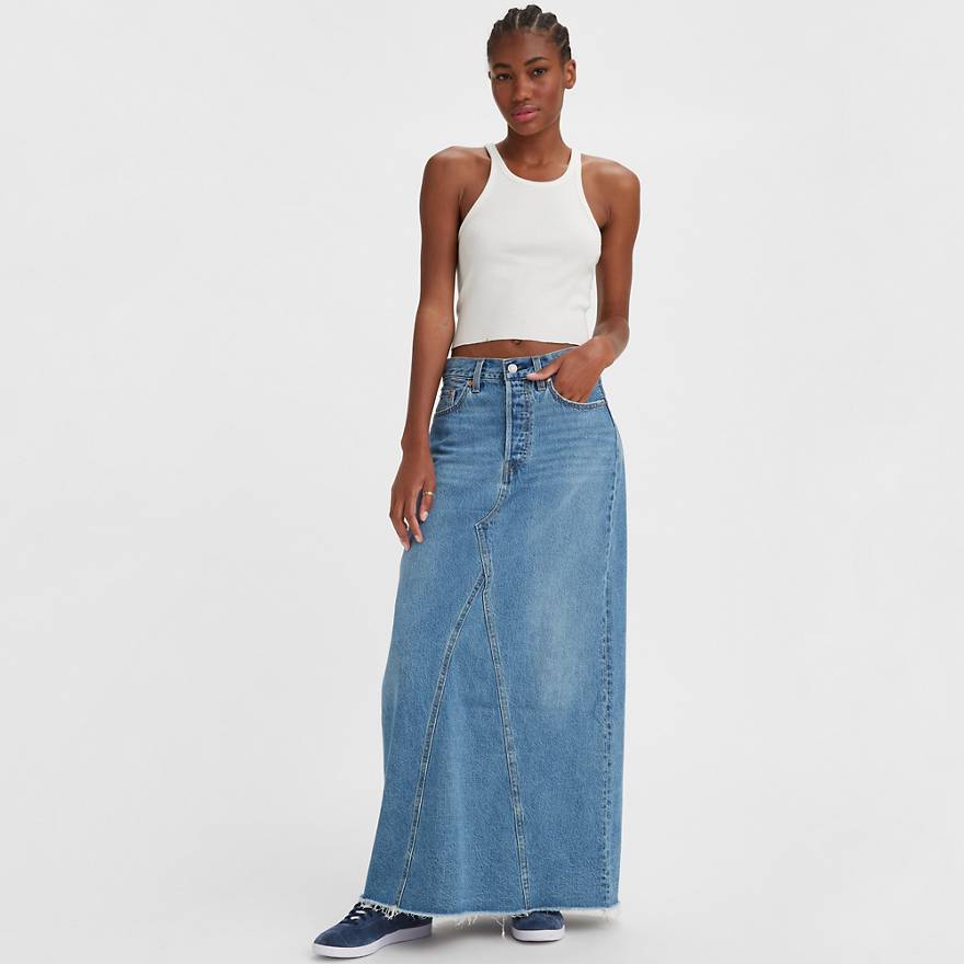 long denim skirt