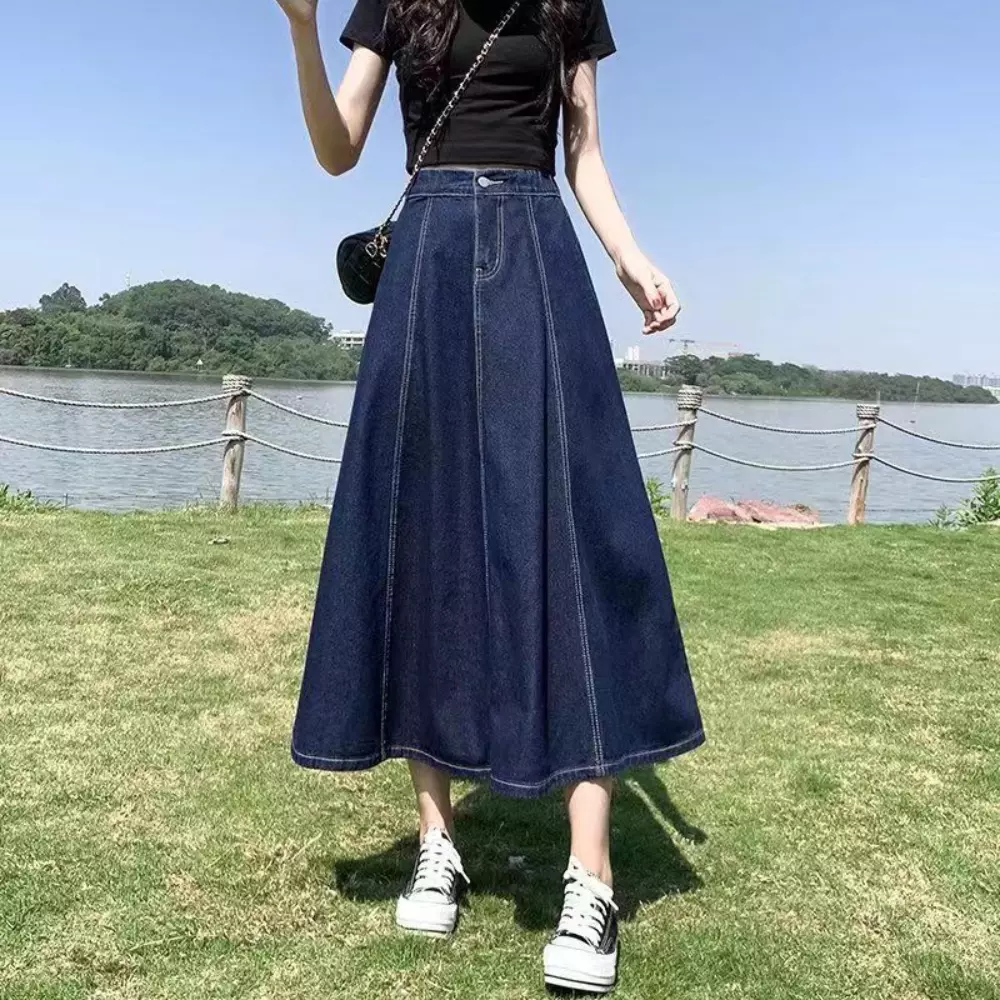 long jean skirt