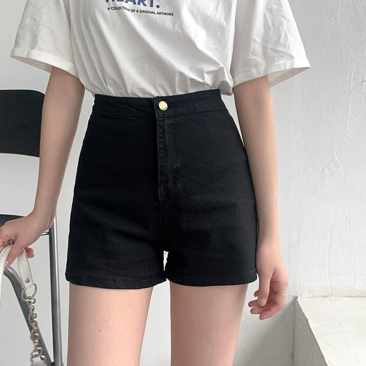 high waist black shorts