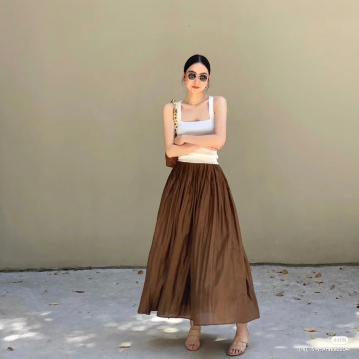 classy long skirt outfit