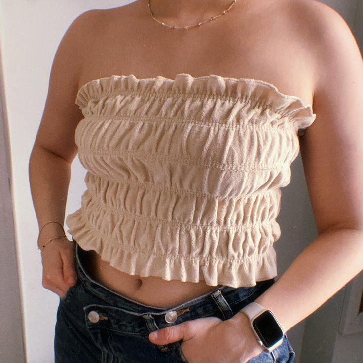 smocked tube top