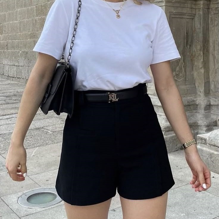 high waist black shorts
