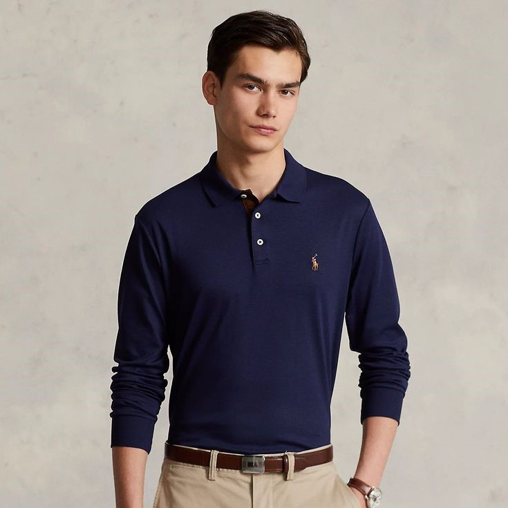 navy blue polo shirt