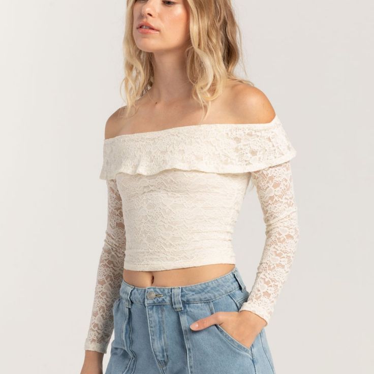 lace off the shoulder top