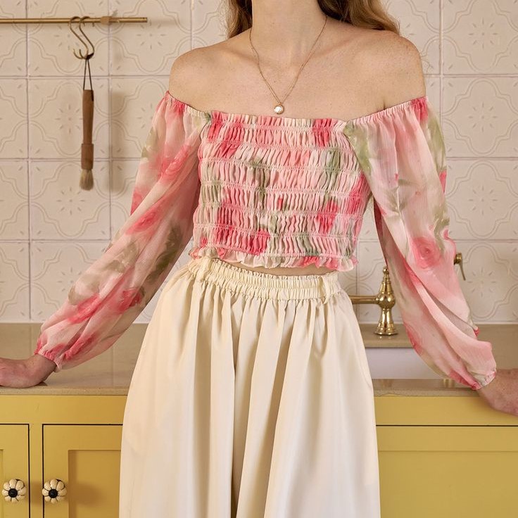 floral off the shoulder top