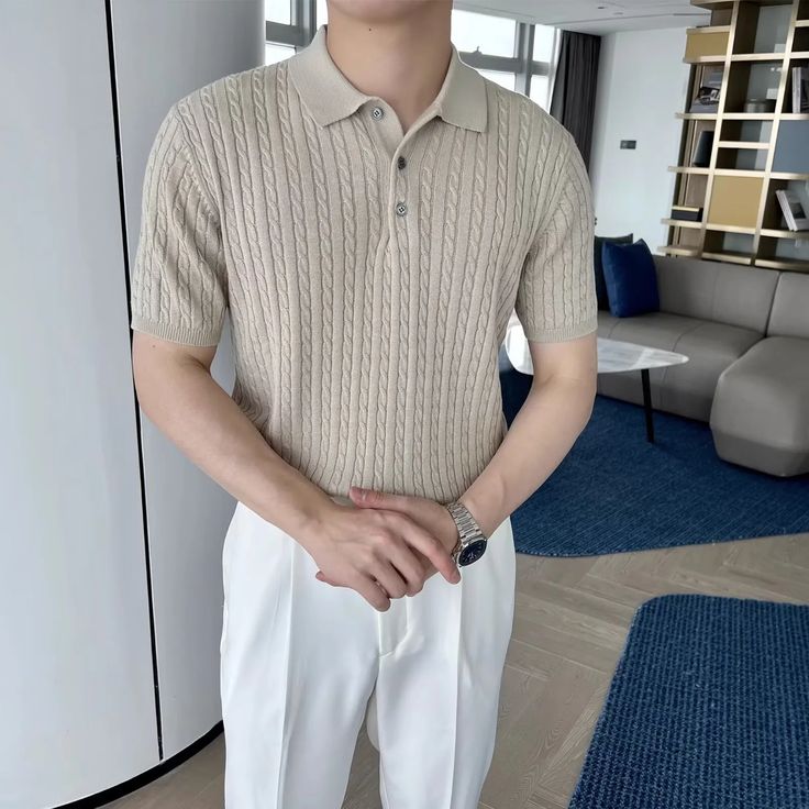 knit polo shirt