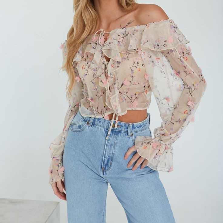 floral off the shoulder top