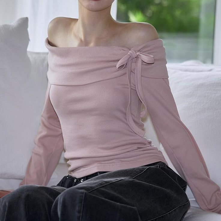 purple off the shoulder top