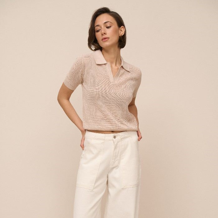 knit polo shirt