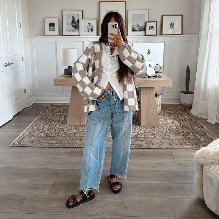 barrel jeans outfit