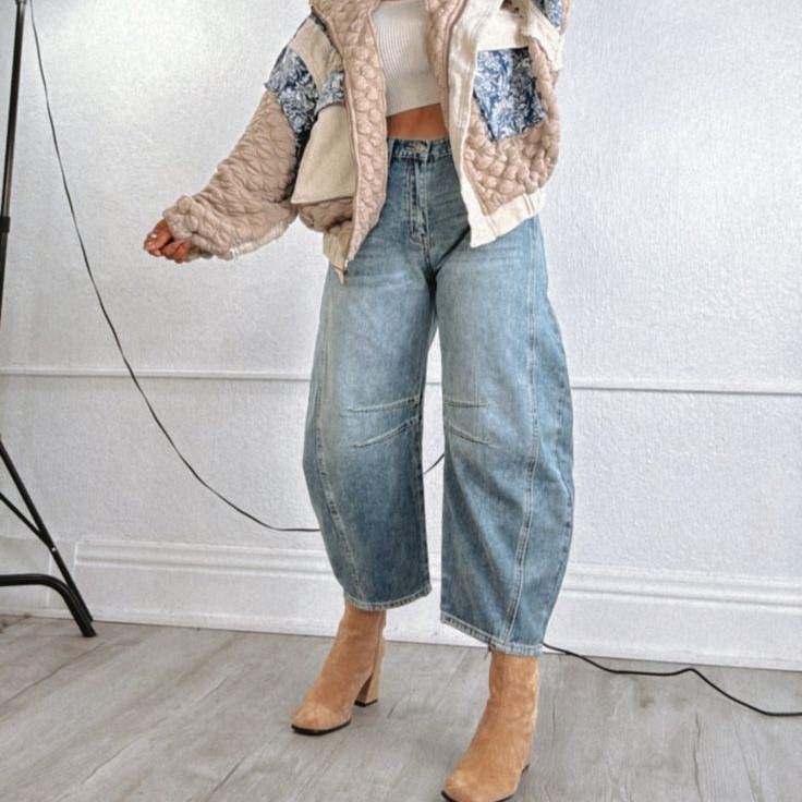 barrel jeans outfit