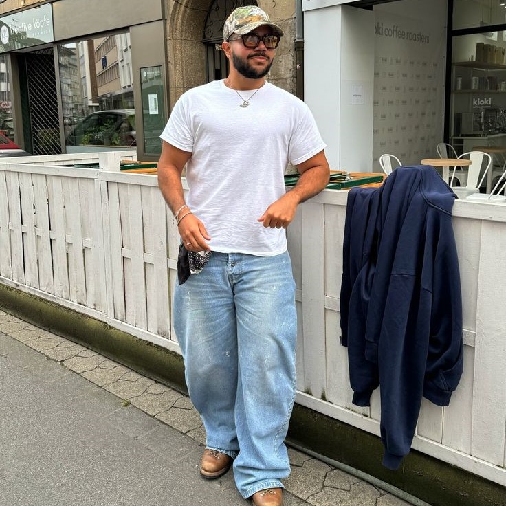 light wash jeans outfit men