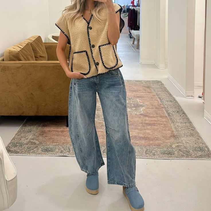 barrel jeans outfit